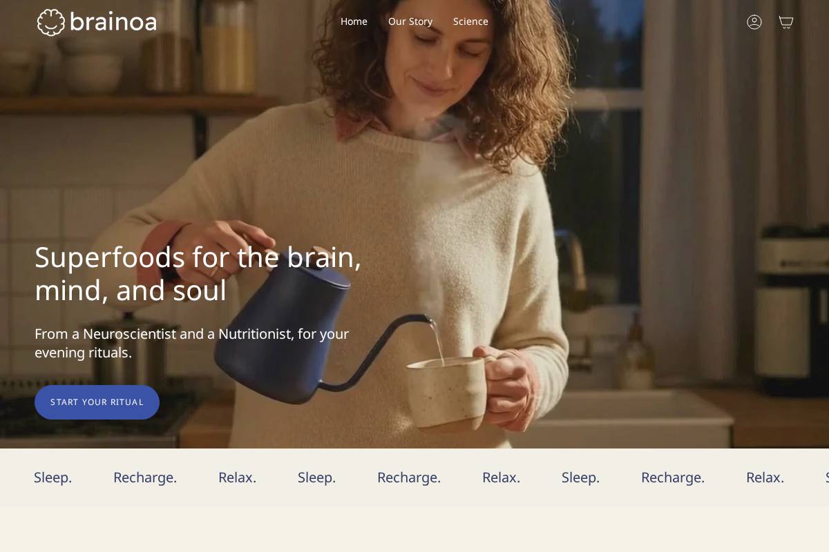 Brainoa homepage screenshot