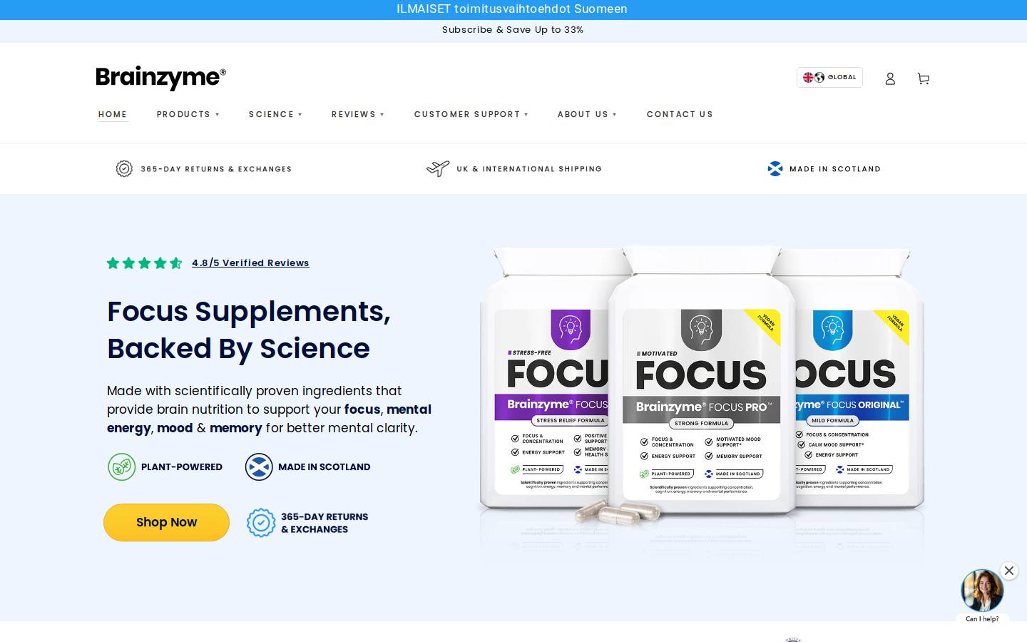 Brainzyme homepage screenshot
