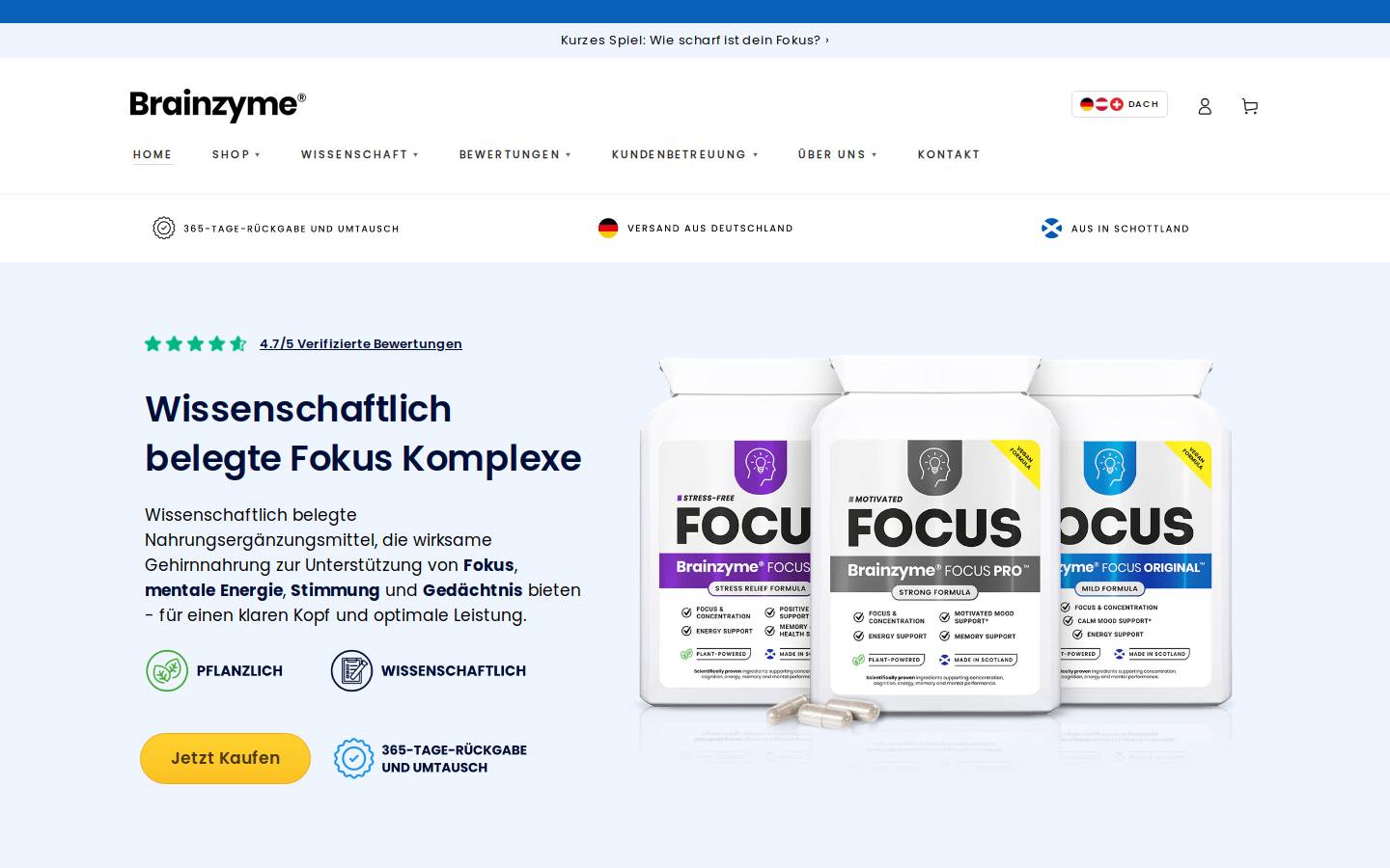 Brainzyme homepage screenshot