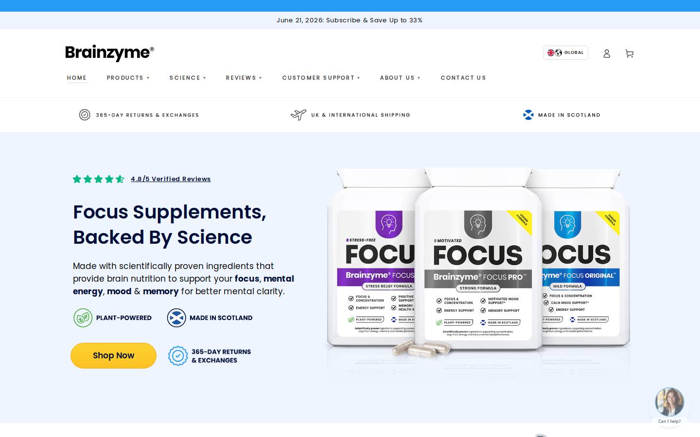 Brainzyme homepage screenshot