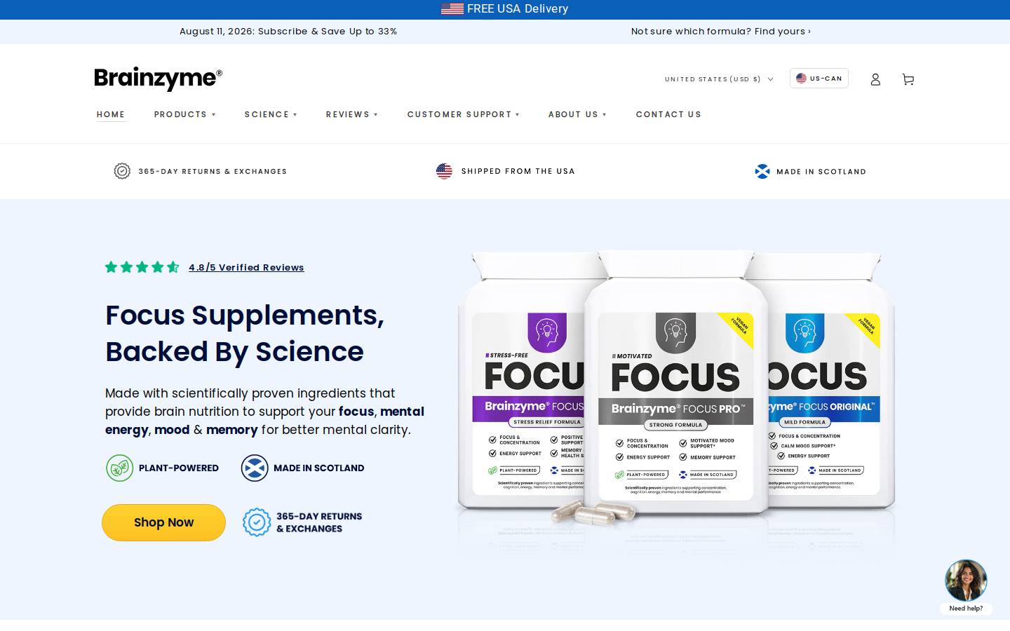Brainzyme homepage screenshot