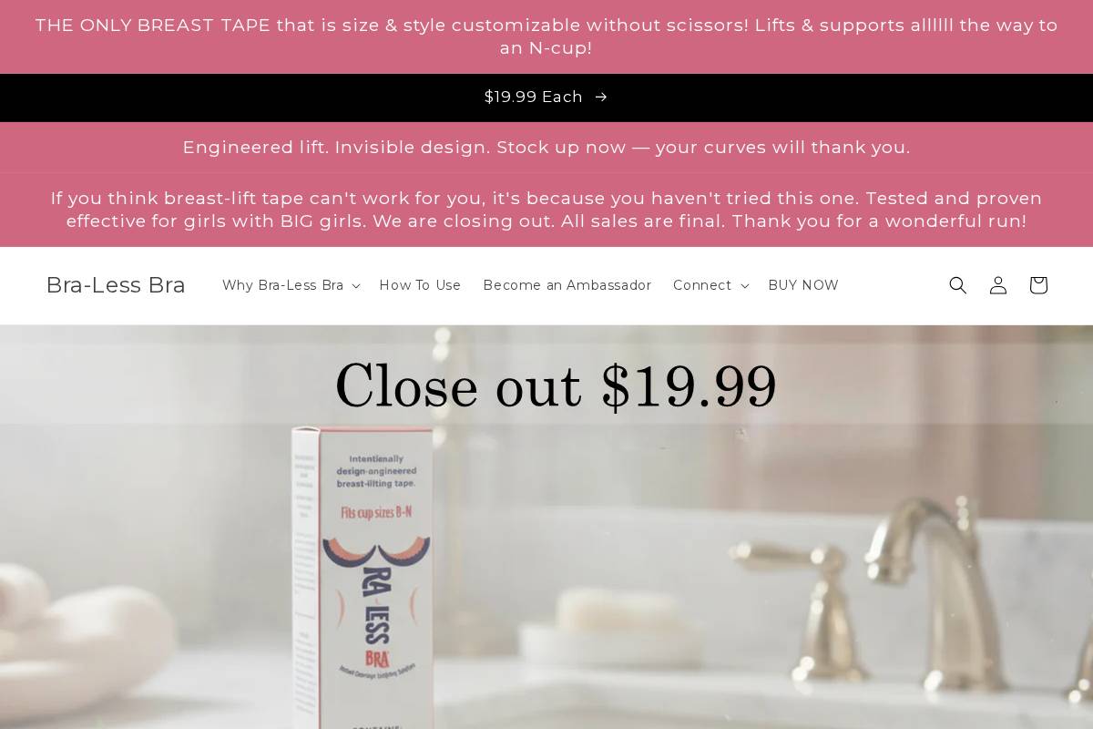 Bra-Less Bra homepage screenshot