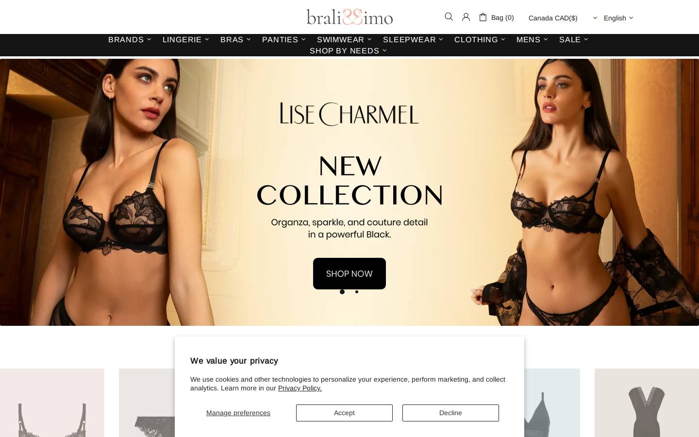 bralissimo.com homepage screenshot