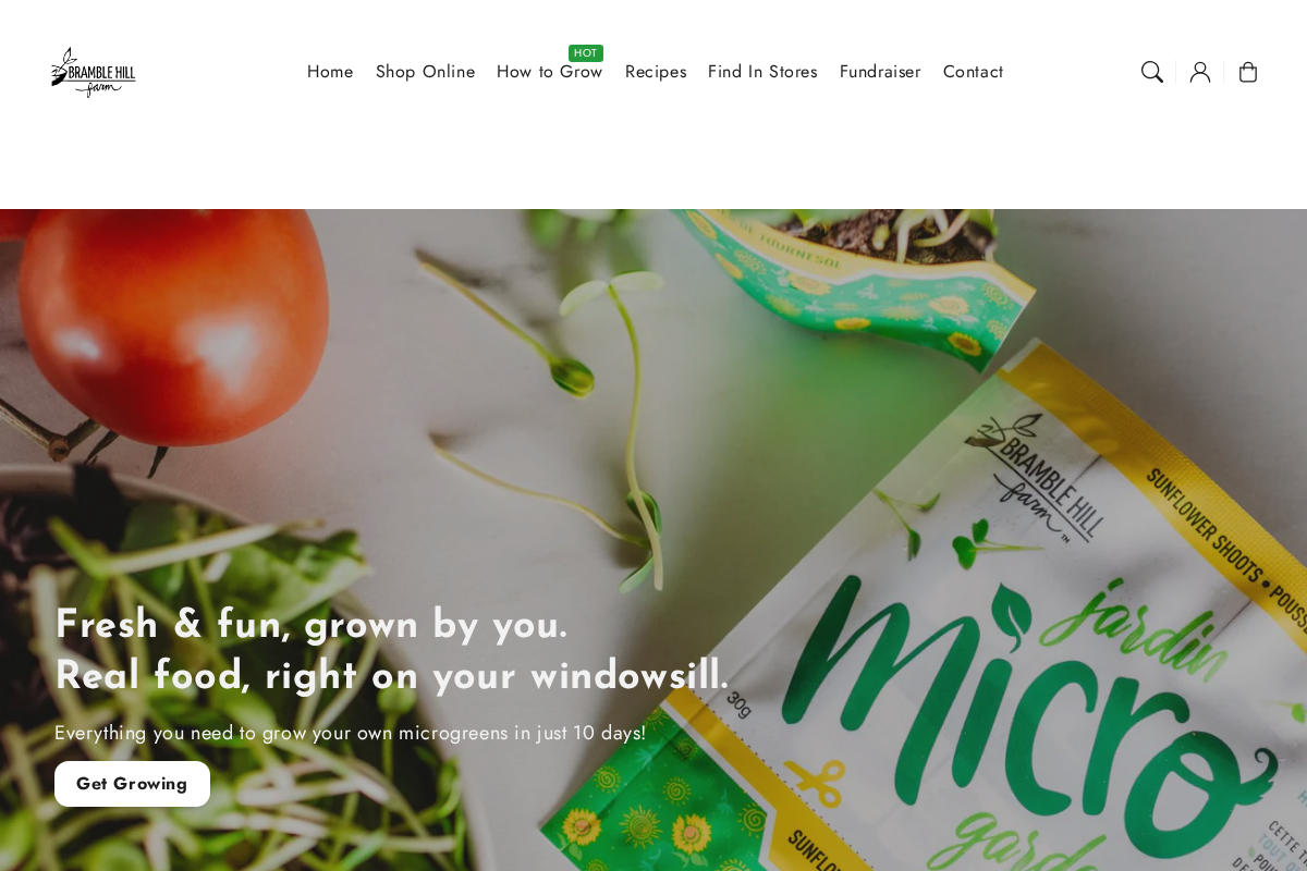 Bramble Hill Farm homepage screenshot