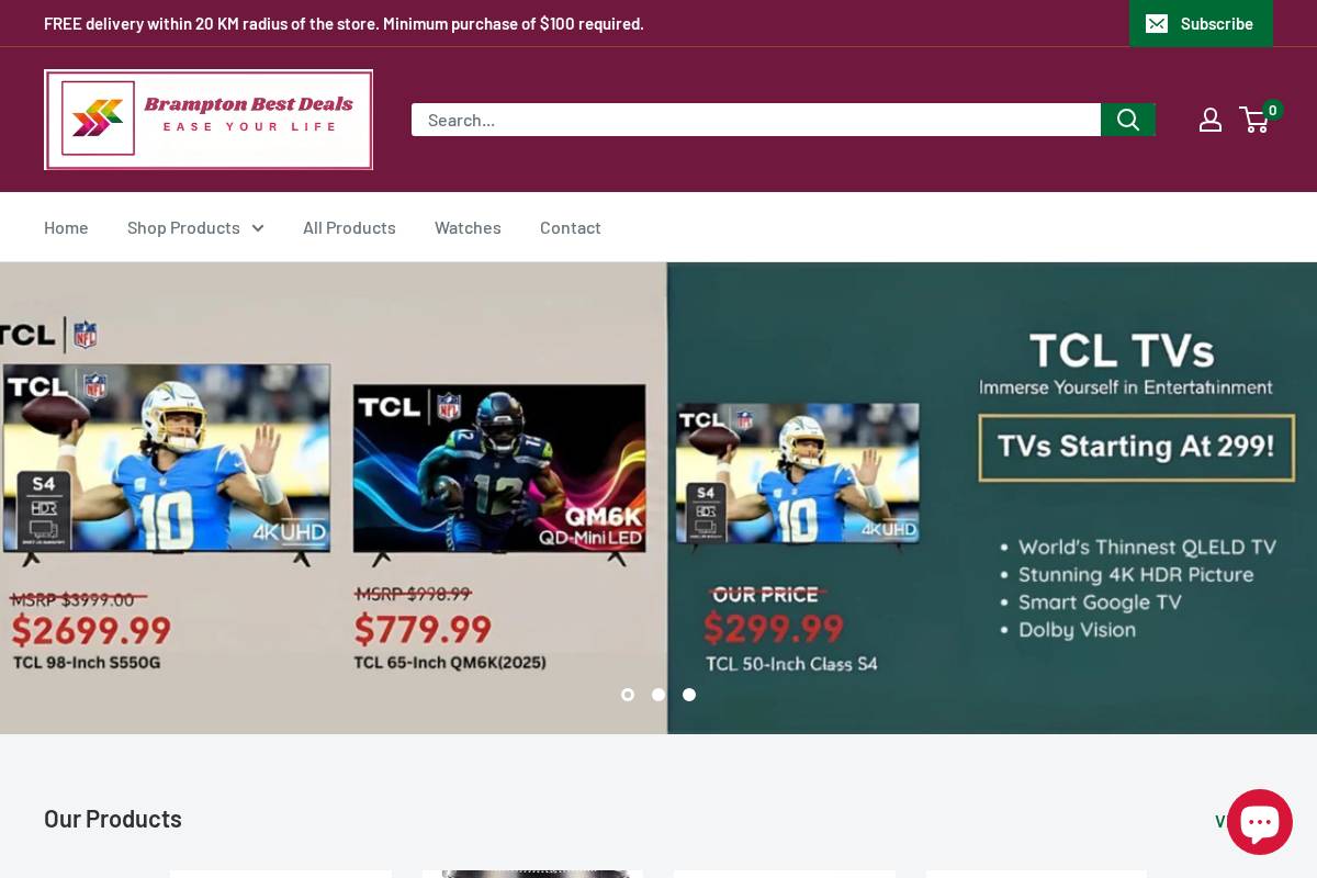 Bramptonbestdeals homepage screenshot