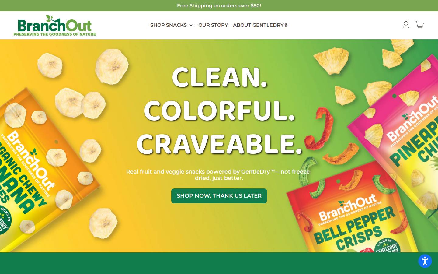 Branchoutfood homepage screenshot