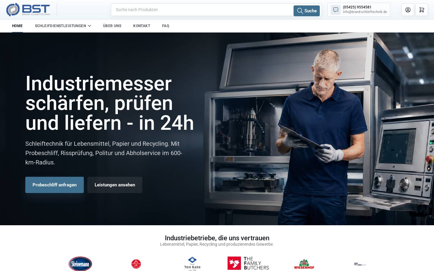 brand-schleiftechnik.de homepage screenshot