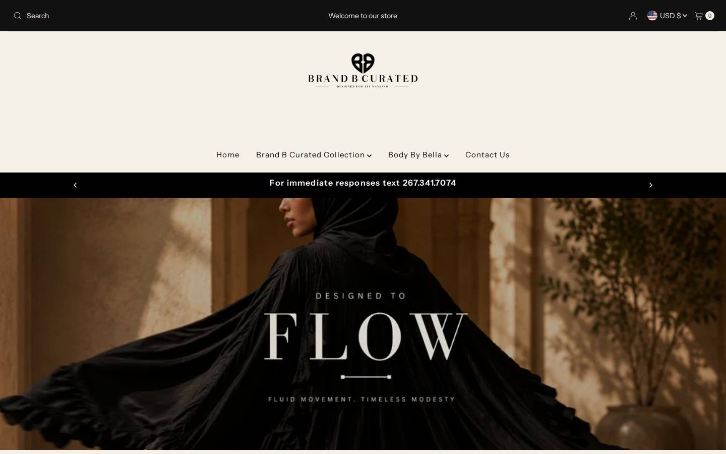 brandbcurated.com homepage screenshot