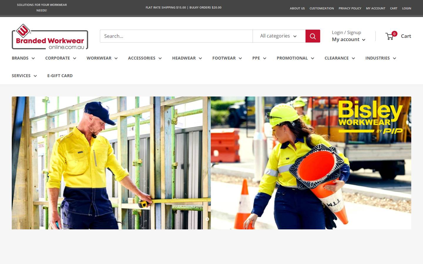 brandedworkwearonline.com homepage screenshot