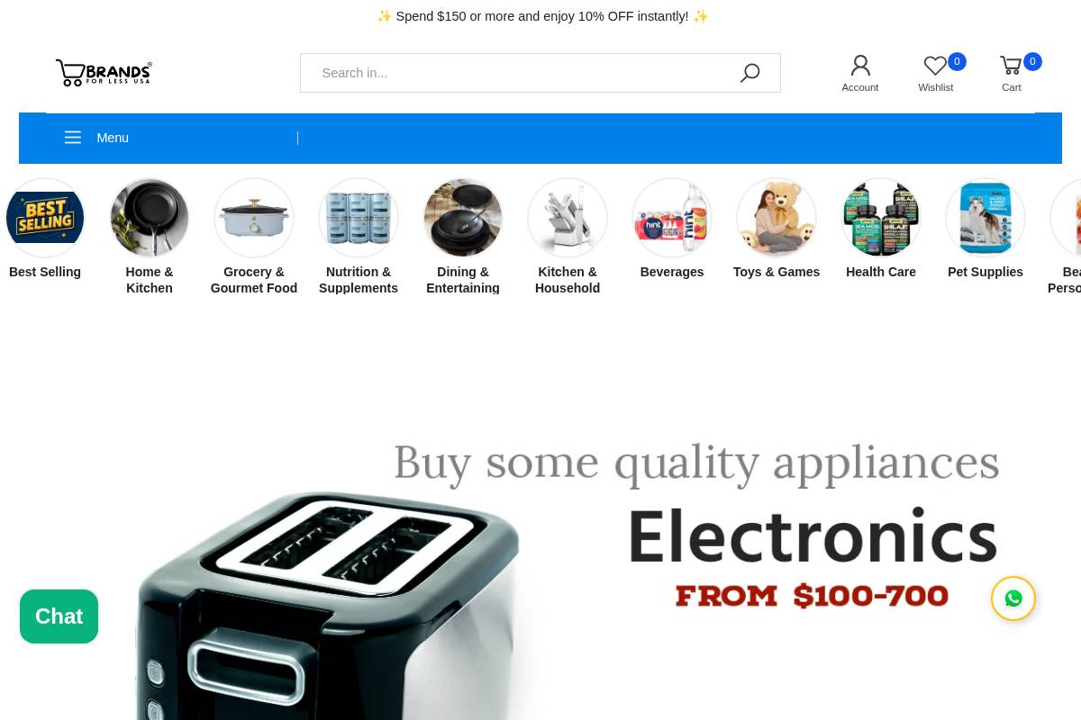 Brandsforlessusa homepage screenshot