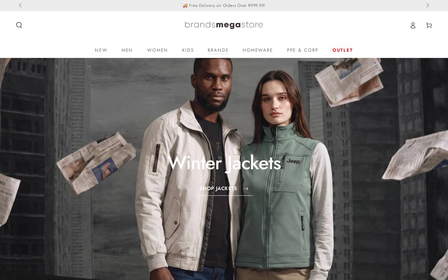 brandsmegastore.co.za homepage screenshot