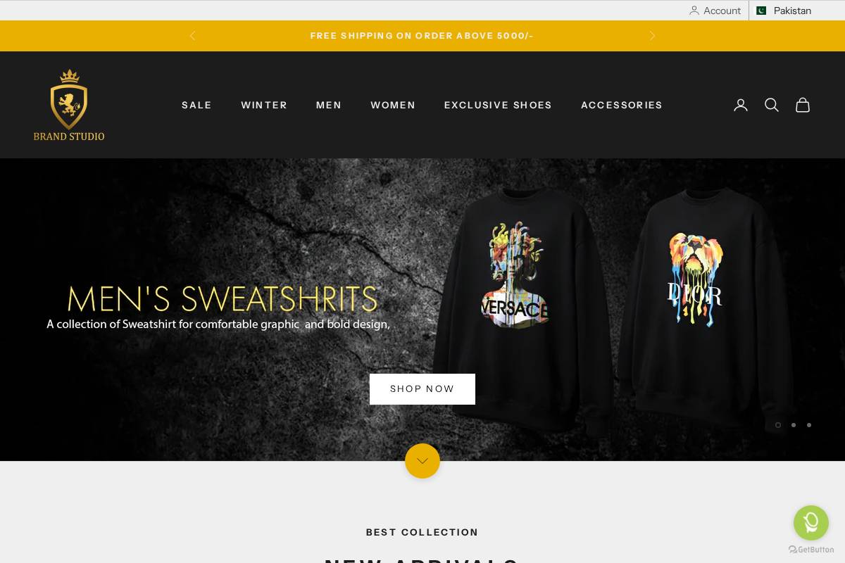 brandstudio.pk homepage screenshot
