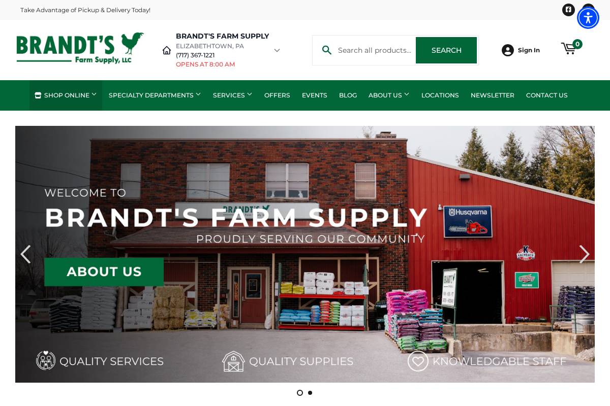 brandtsfarmsupply.com homepage screenshot