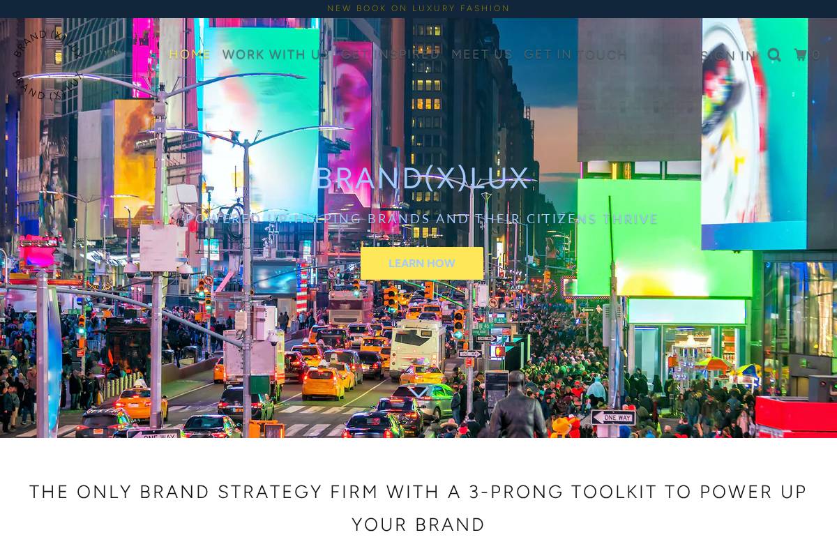 brandxlux.com homepage screenshot