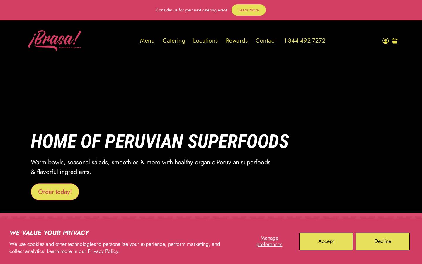 brasaperuvian.com homepage screenshot