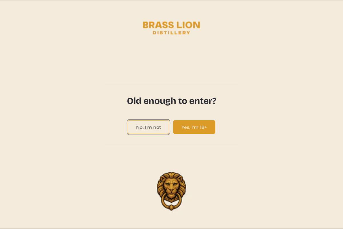 brassliondistillery.com homepage screenshot