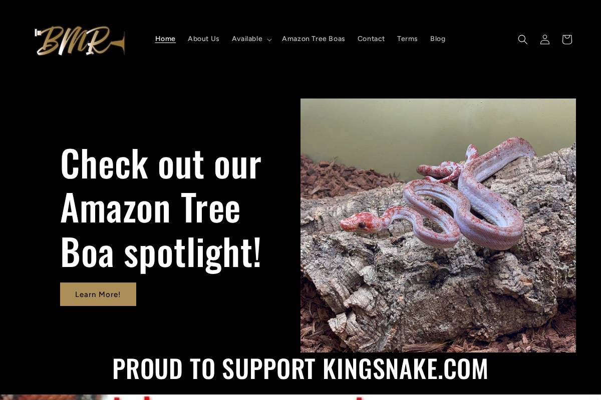 brassmanreptiles.com homepage screenshot
