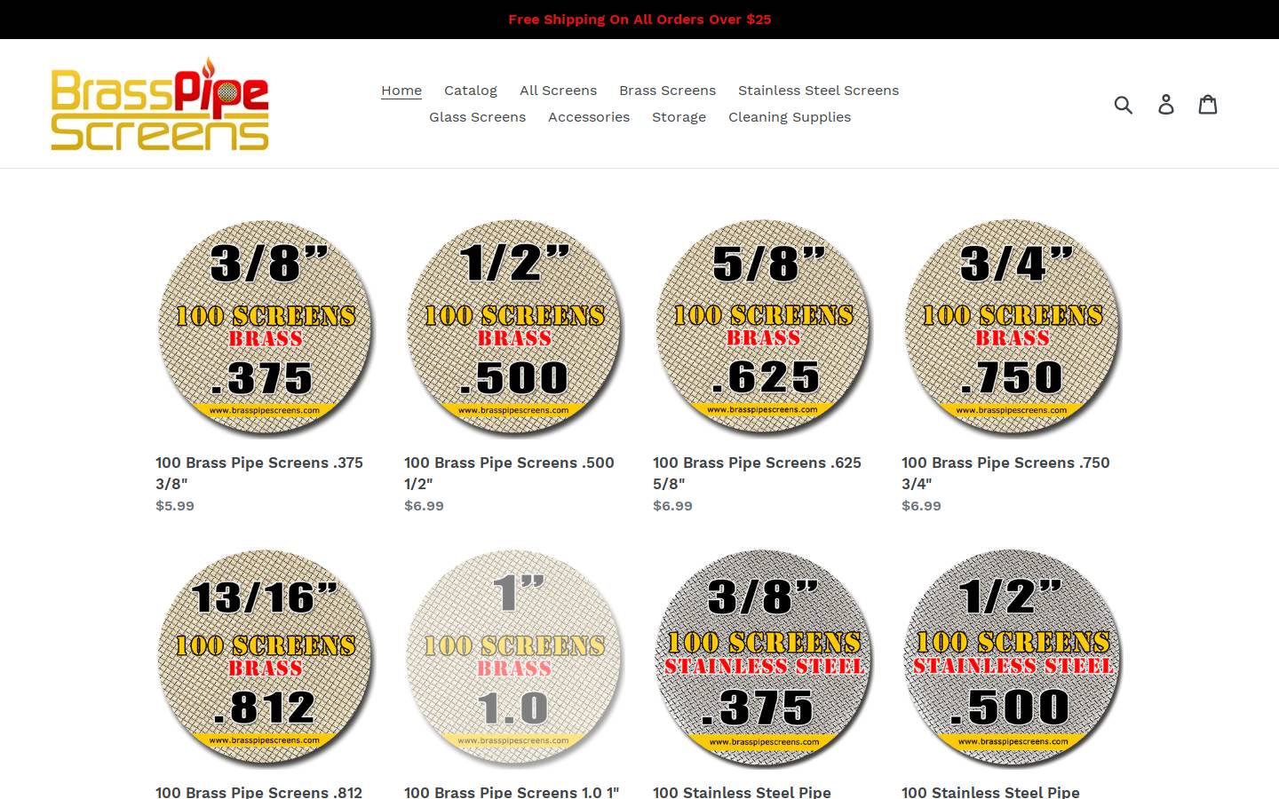 brasspipescreens.com homepage screenshot