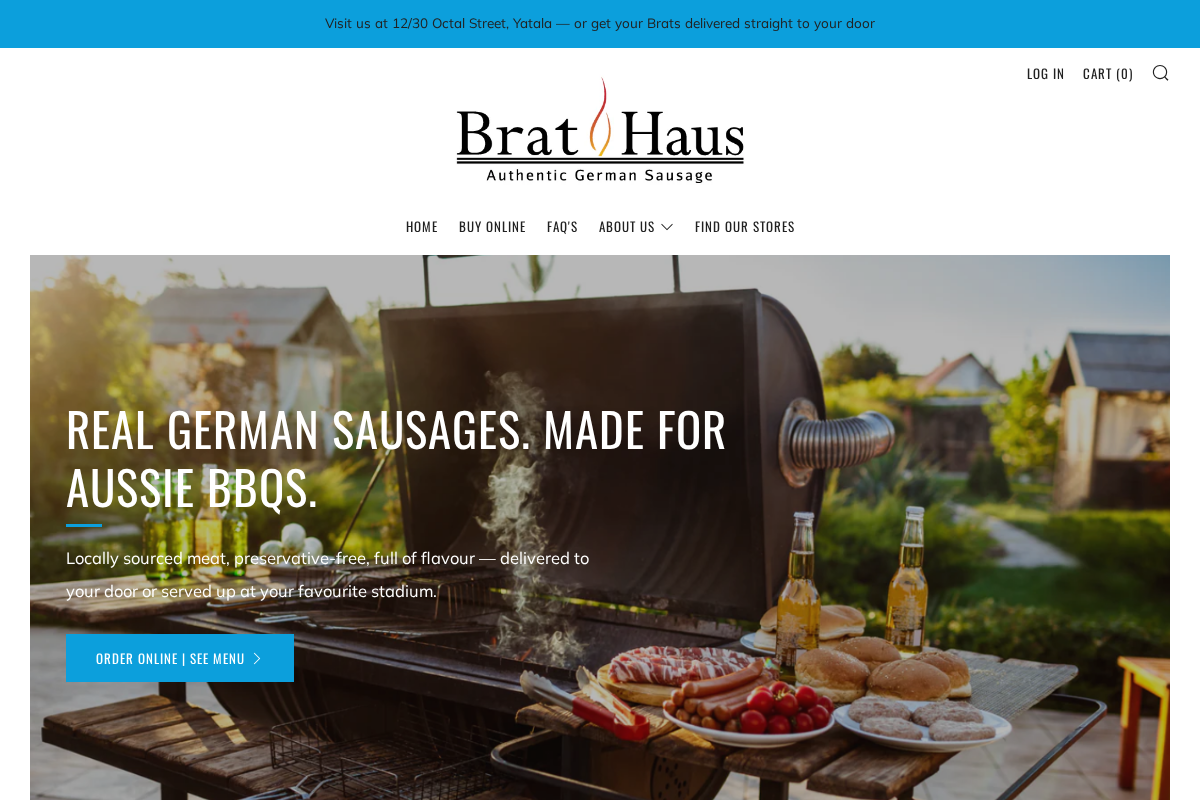 Brat Haus homepage screenshot
