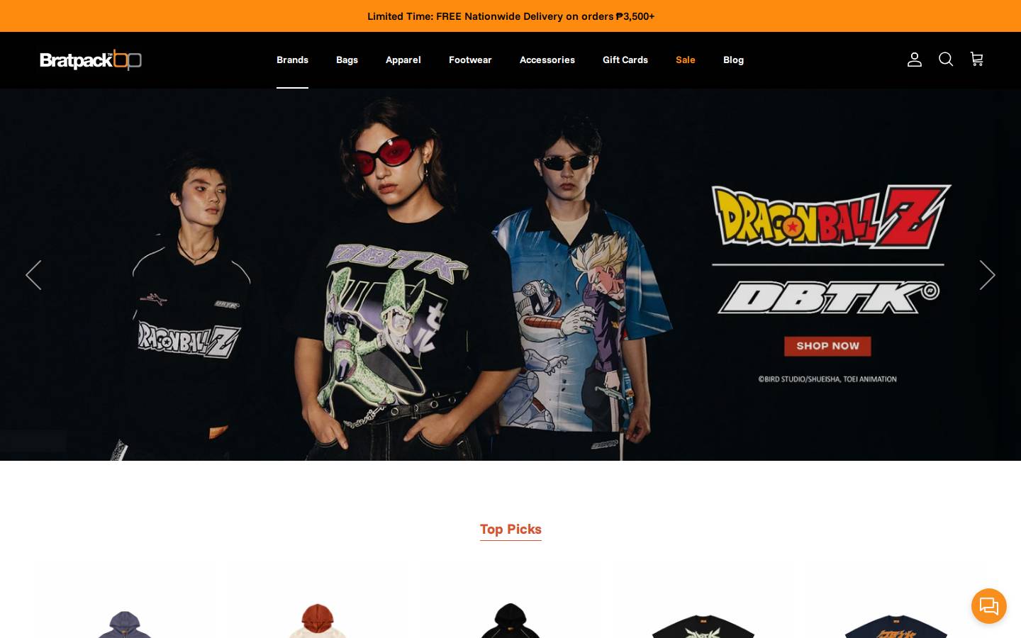 bratpackstore.com.ph homepage screenshot