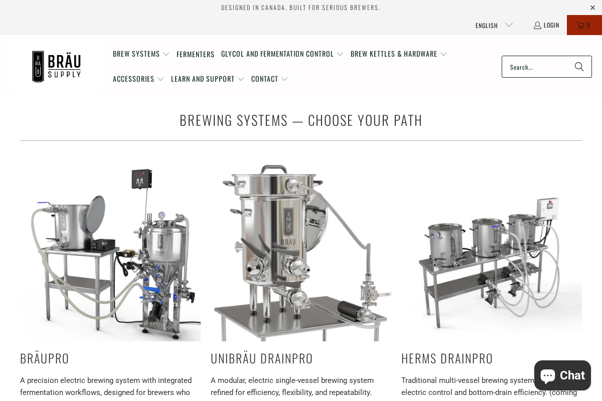 - Bräu Supply homepage screenshot