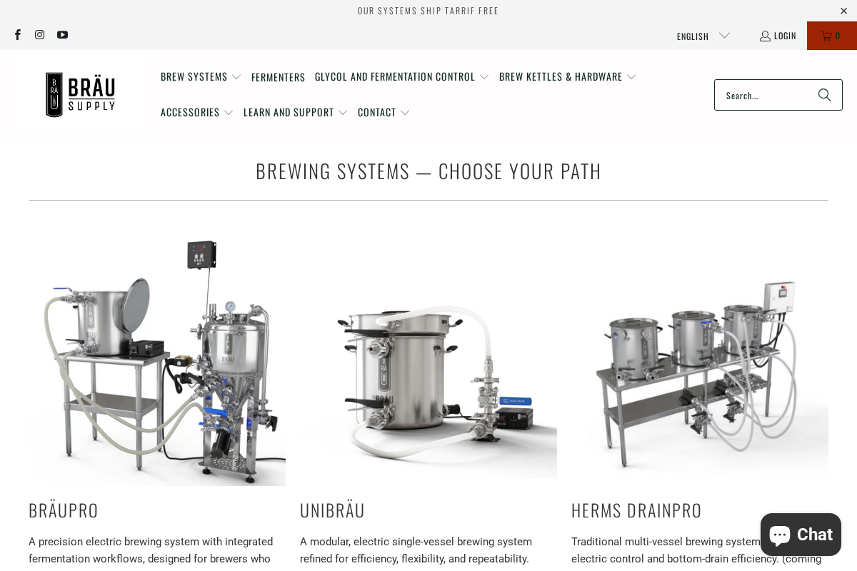 - Bräu Supply homepage screenshot