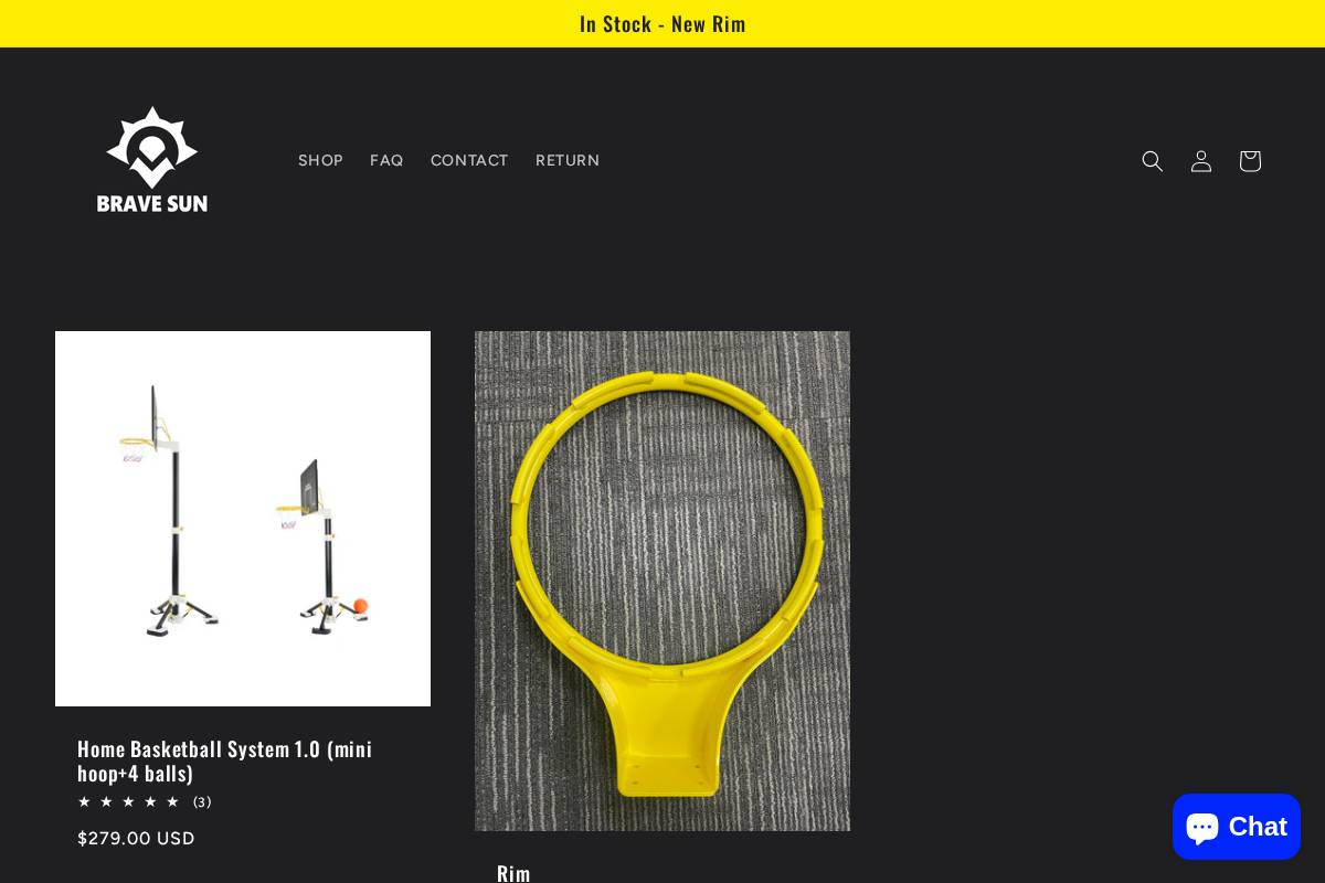 BRAVE SUN homepage screenshot