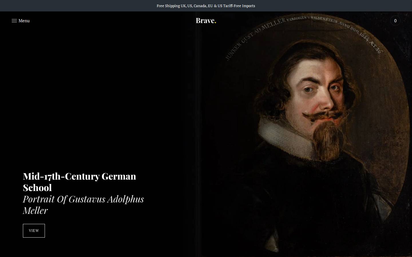 bravefineart.com homepage screenshot