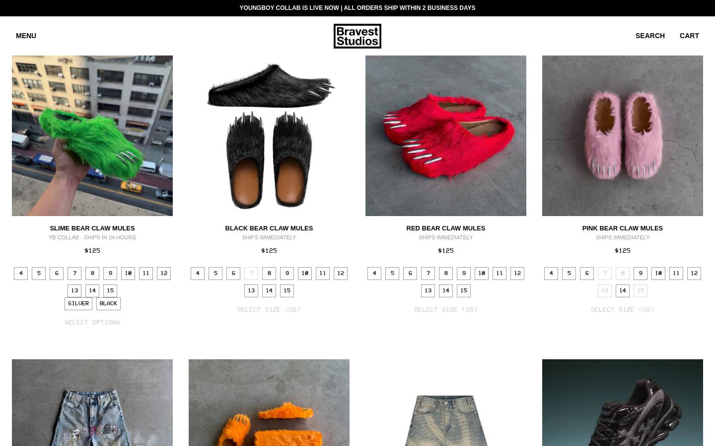 Braveststudios homepage screenshot