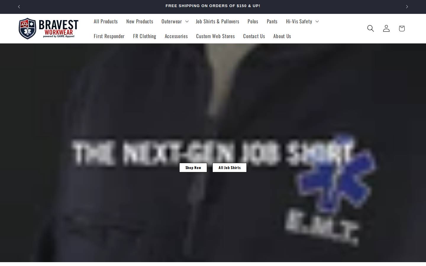 bravestworkwear.com homepage screenshot