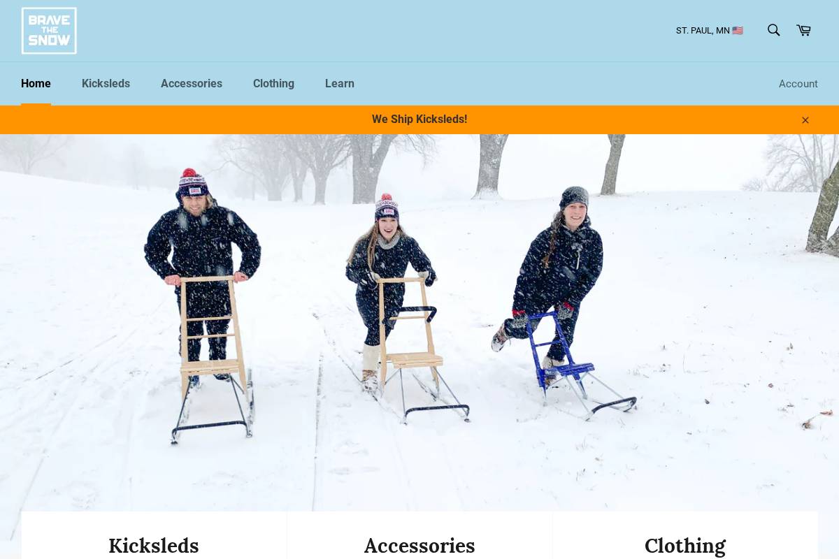 bravethesnow.com homepage screenshot