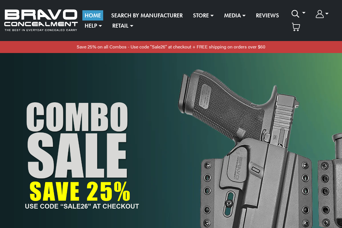 Bravo Concealment homepage screenshot