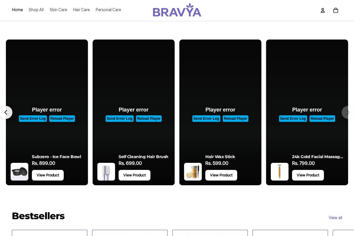 bravya.in homepage screenshot