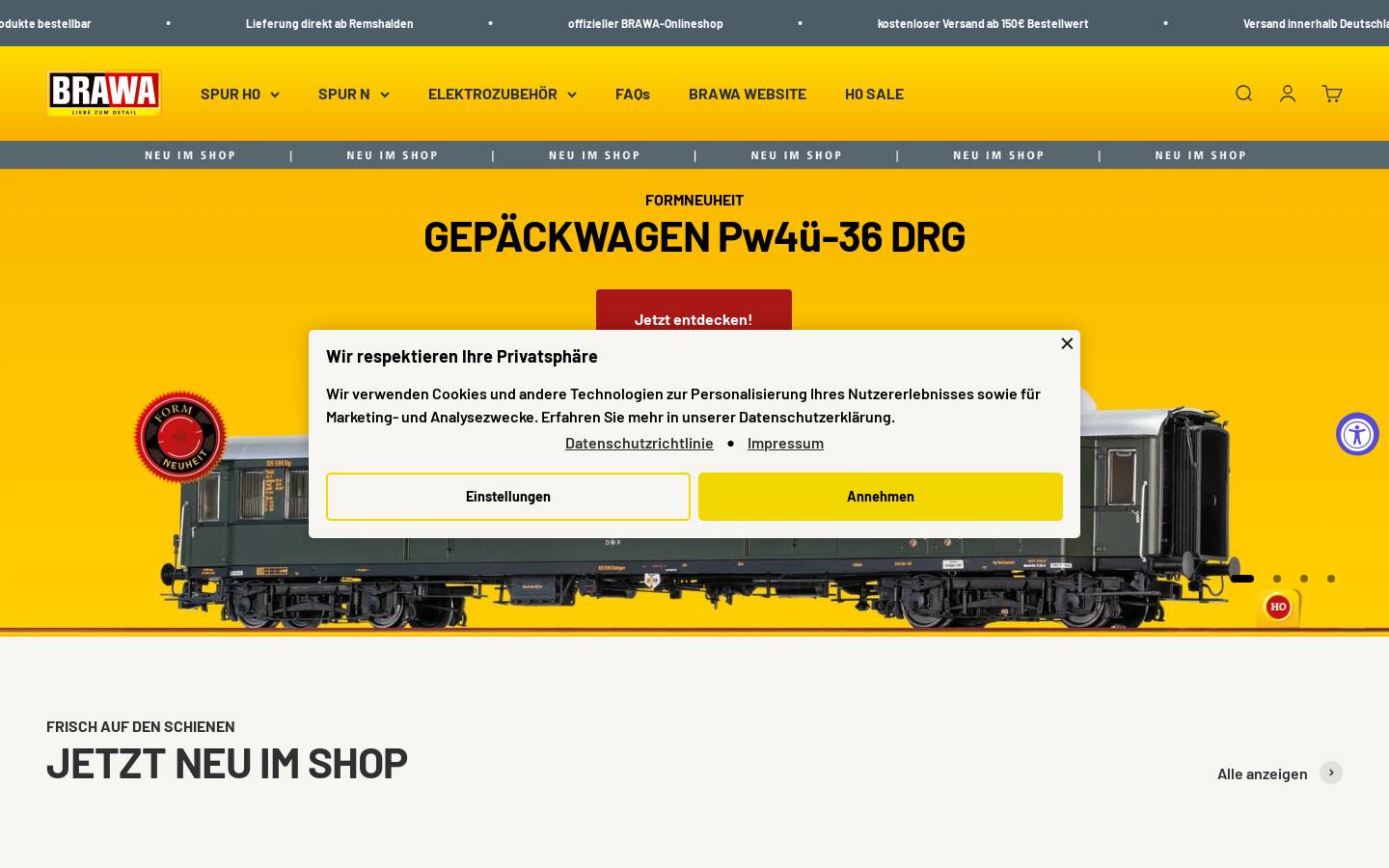 brawa-shop.de homepage screenshot