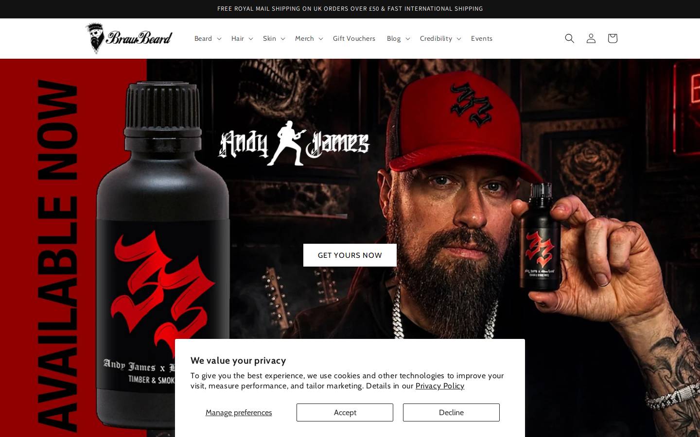 Braw Beard homepage screenshot