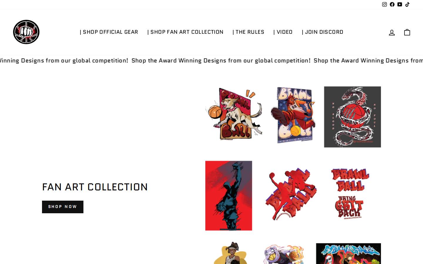 brawlballofficial.com homepage screenshot