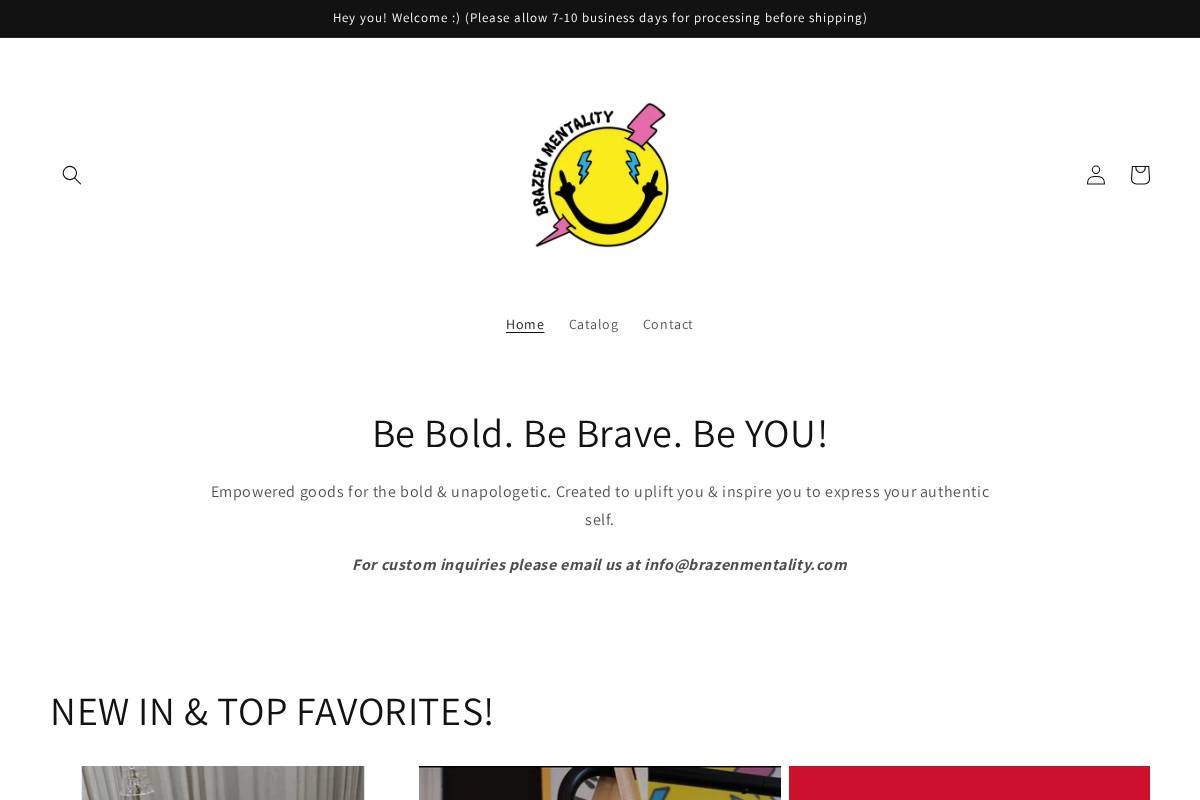 brazenmentality.com homepage screenshot