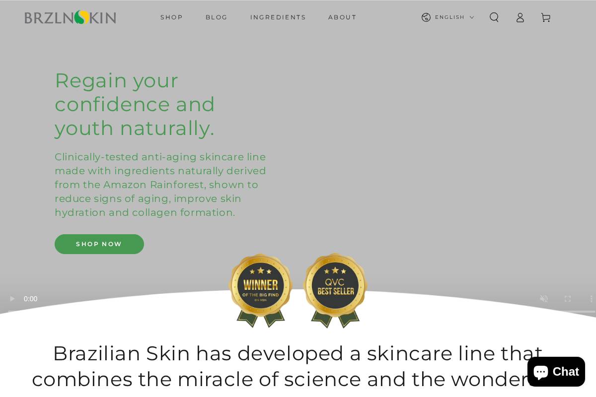 brazilianskin.com homepage screenshot
