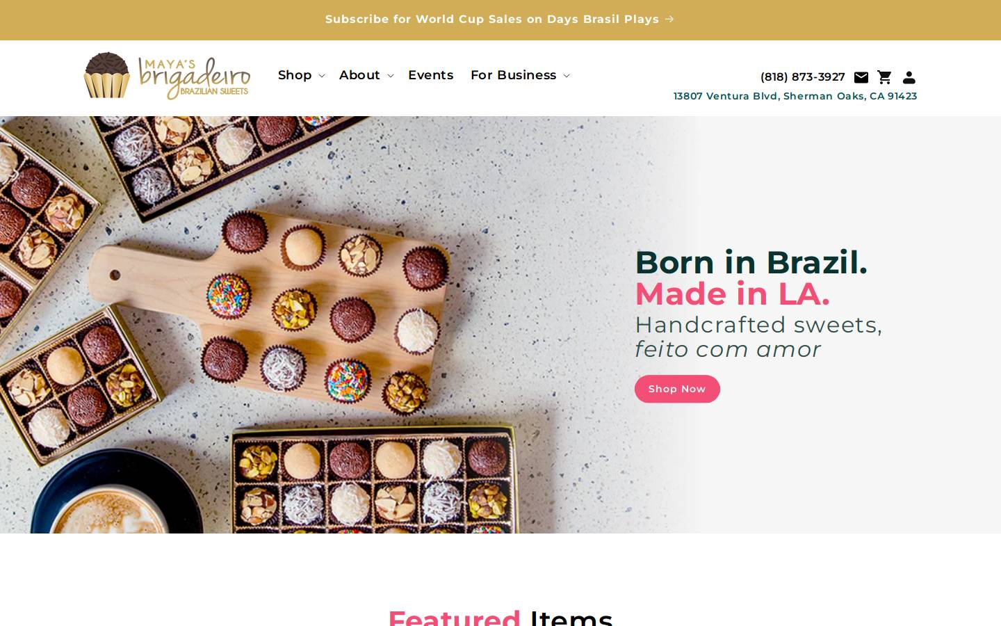 braziliansweets.com homepage screenshot