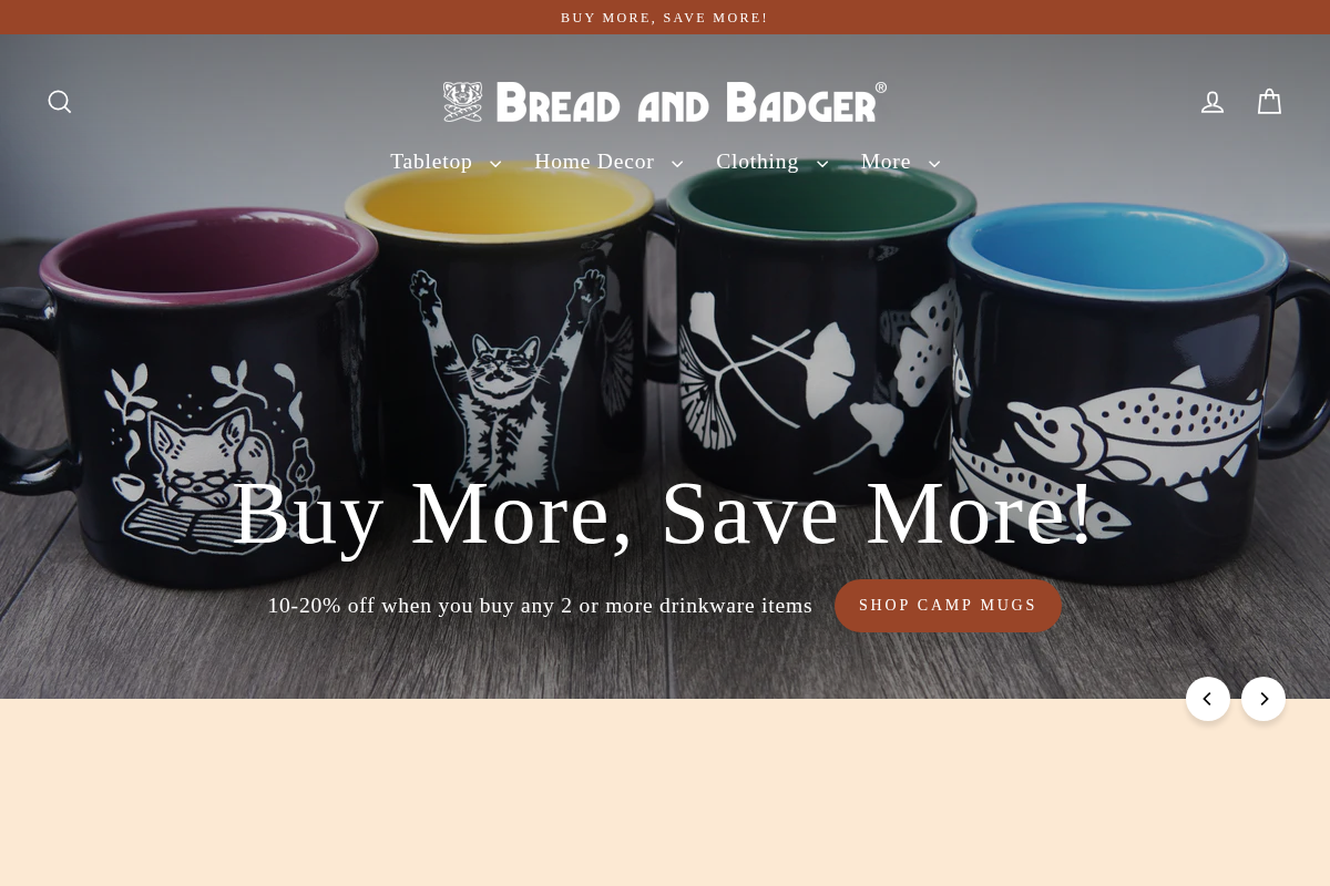 breadandbadger.com homepage screenshot