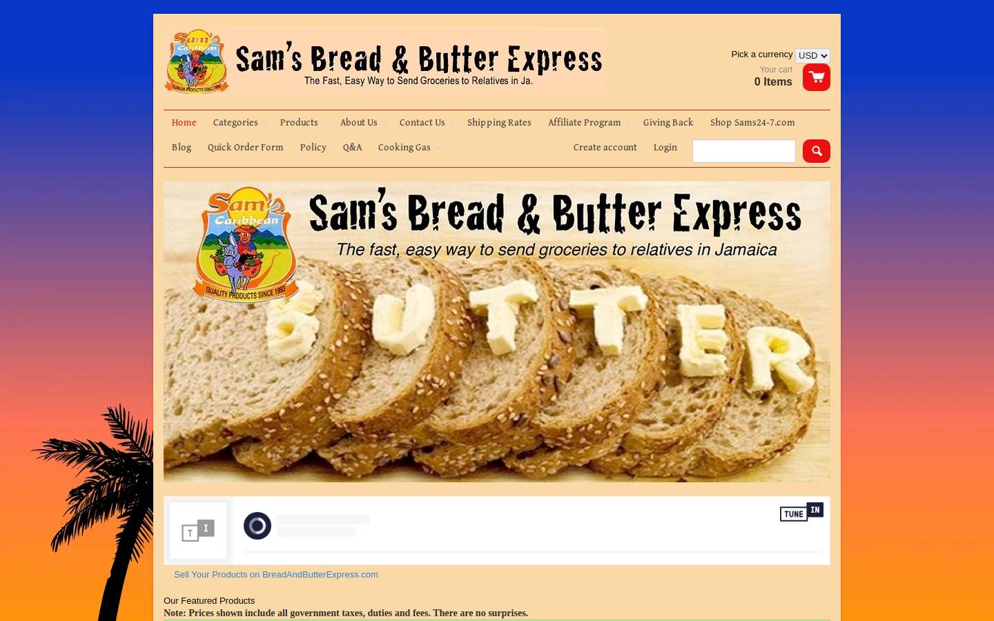 breadandbuttahexpress.com homepage screenshot