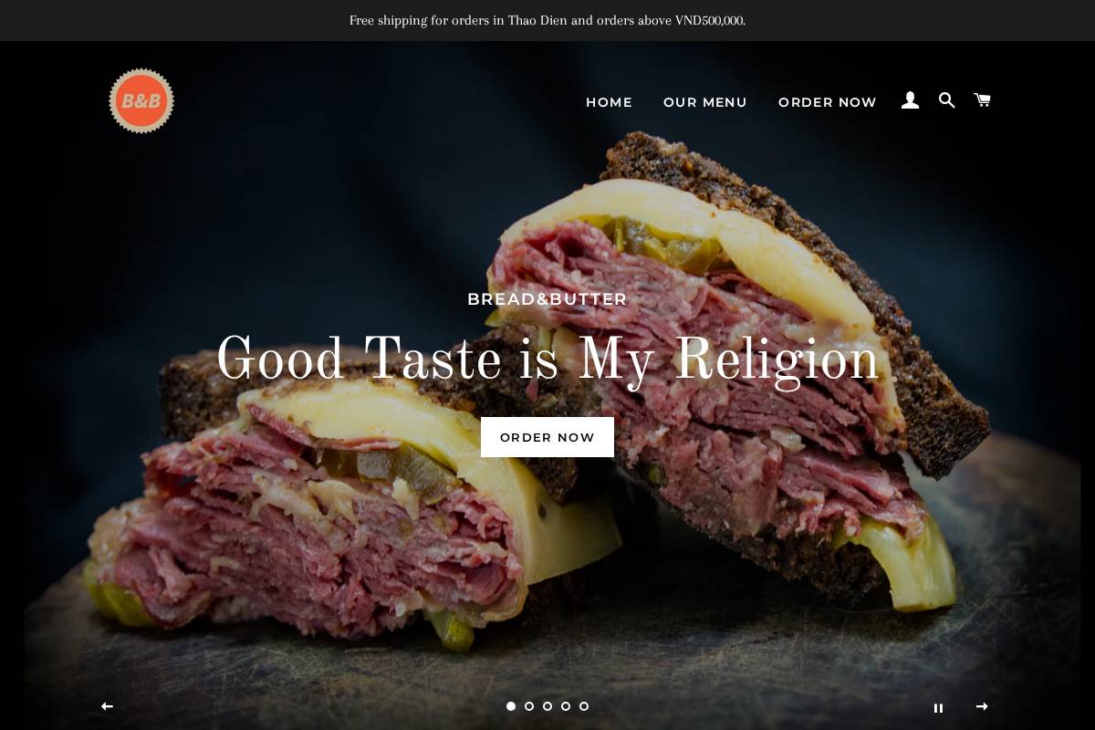 breadandbutterhcm.com homepage screenshot