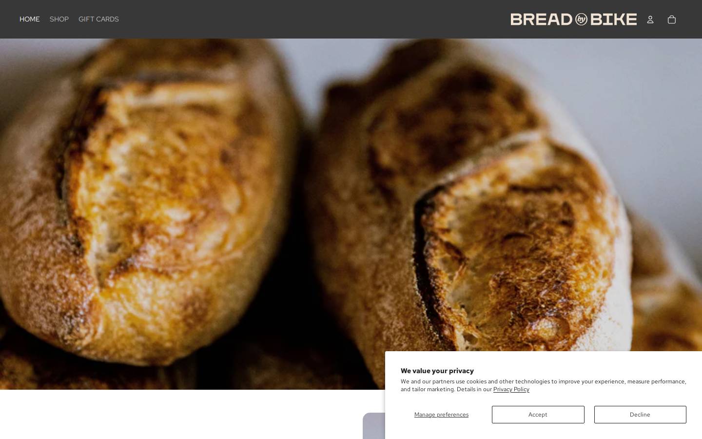 breadbybike.com homepage screenshot