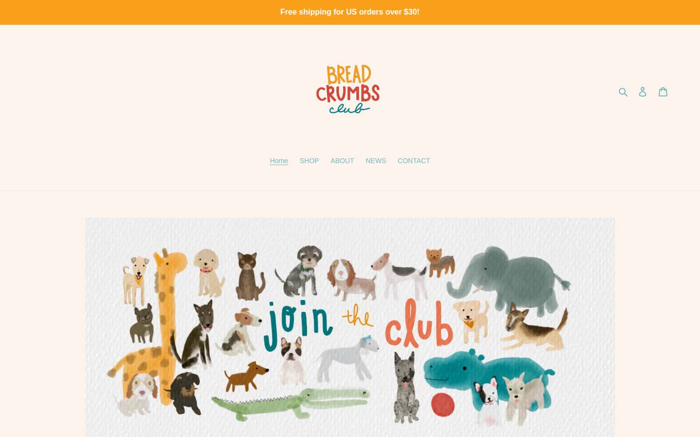 breadcrumbsclub.com homepage screenshot