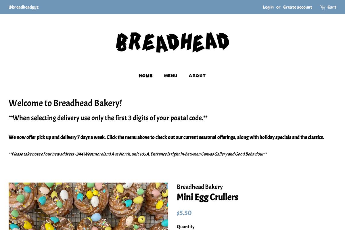 breadhead.ca homepage screenshot