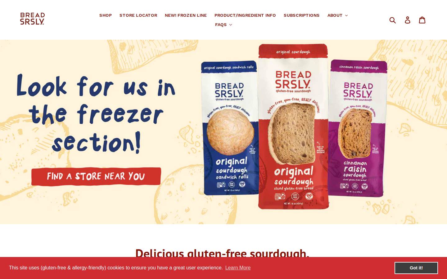 breadsrsly.com homepage screenshot