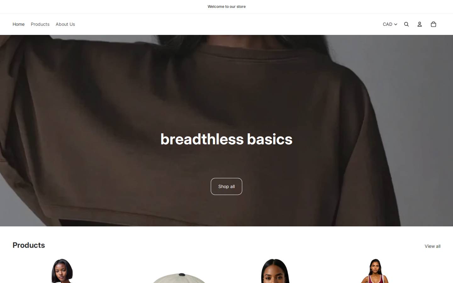 breadthless.com homepage screenshot