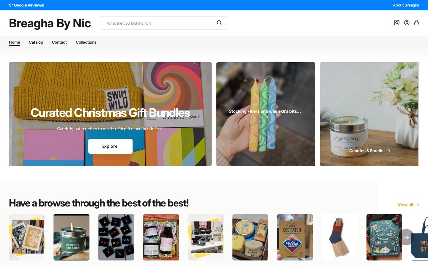 breaghabynicshop.com homepage screenshot