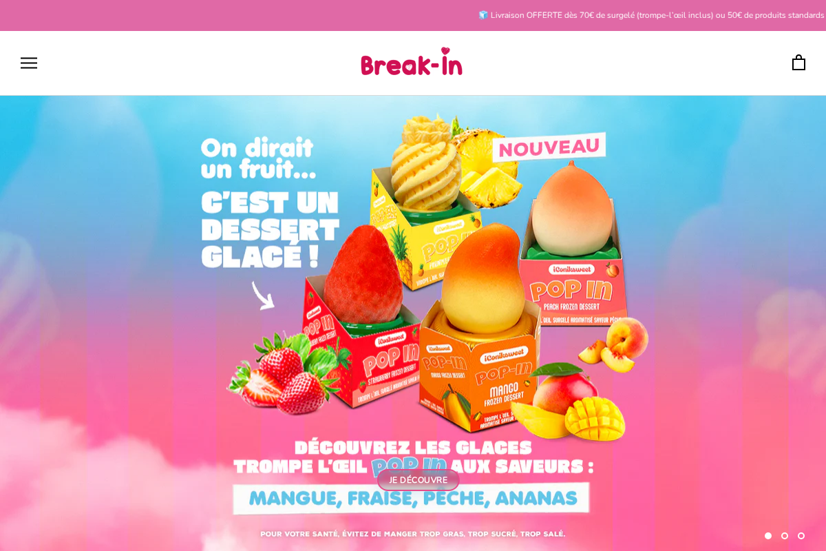 Break-in homepage screenshot