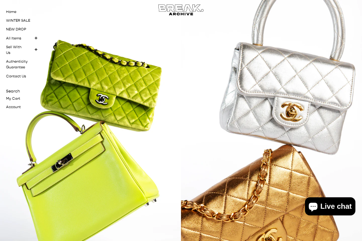 Breakarchive homepage screenshot